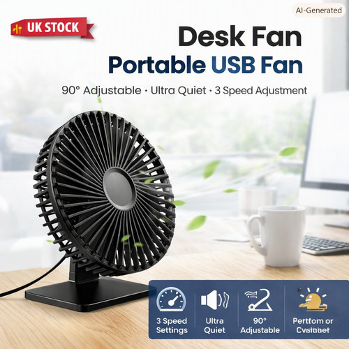 Usb desk fan - portable, 3