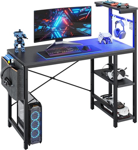 Computer desk with - desk, shelves