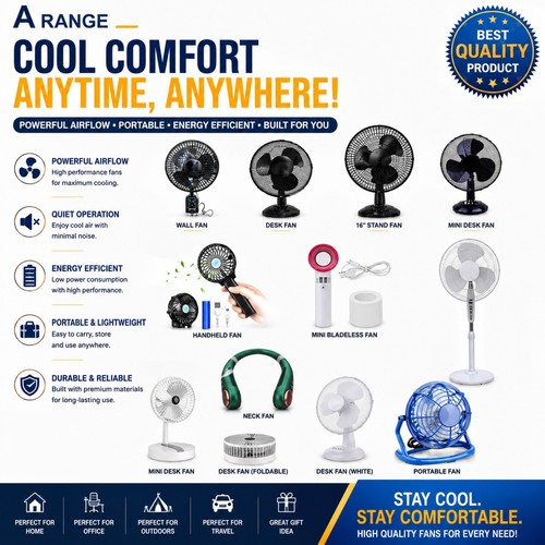 Portable desk fans oscillating - desk,