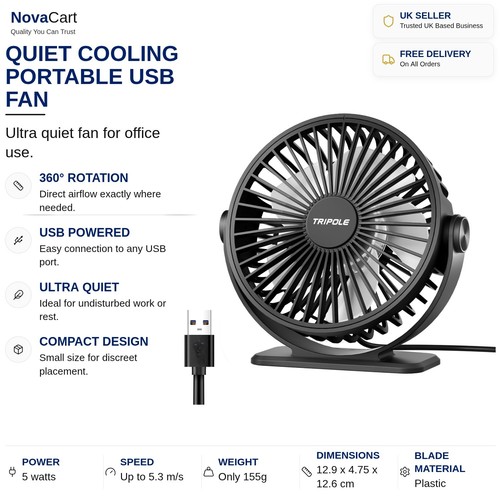 Portable usb fan 3 - usb, 3-speed